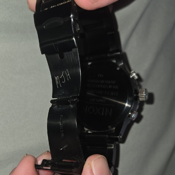 Nixon Black Metal Watch with Wood-Tone Dial - Picture 4 of 11